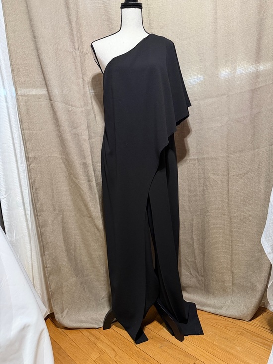 Adrianna Papell Dresses & Skirts - Adrianna Papell Black One-Shoulder Draped Jumper Pants / Formal  Sz 14